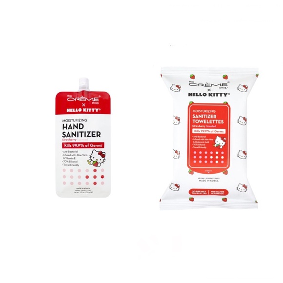 Hello Kitty Other - Hello Kitty Moisturizing Hand Sanitizer and wipes.Strawberry Scented.NWT